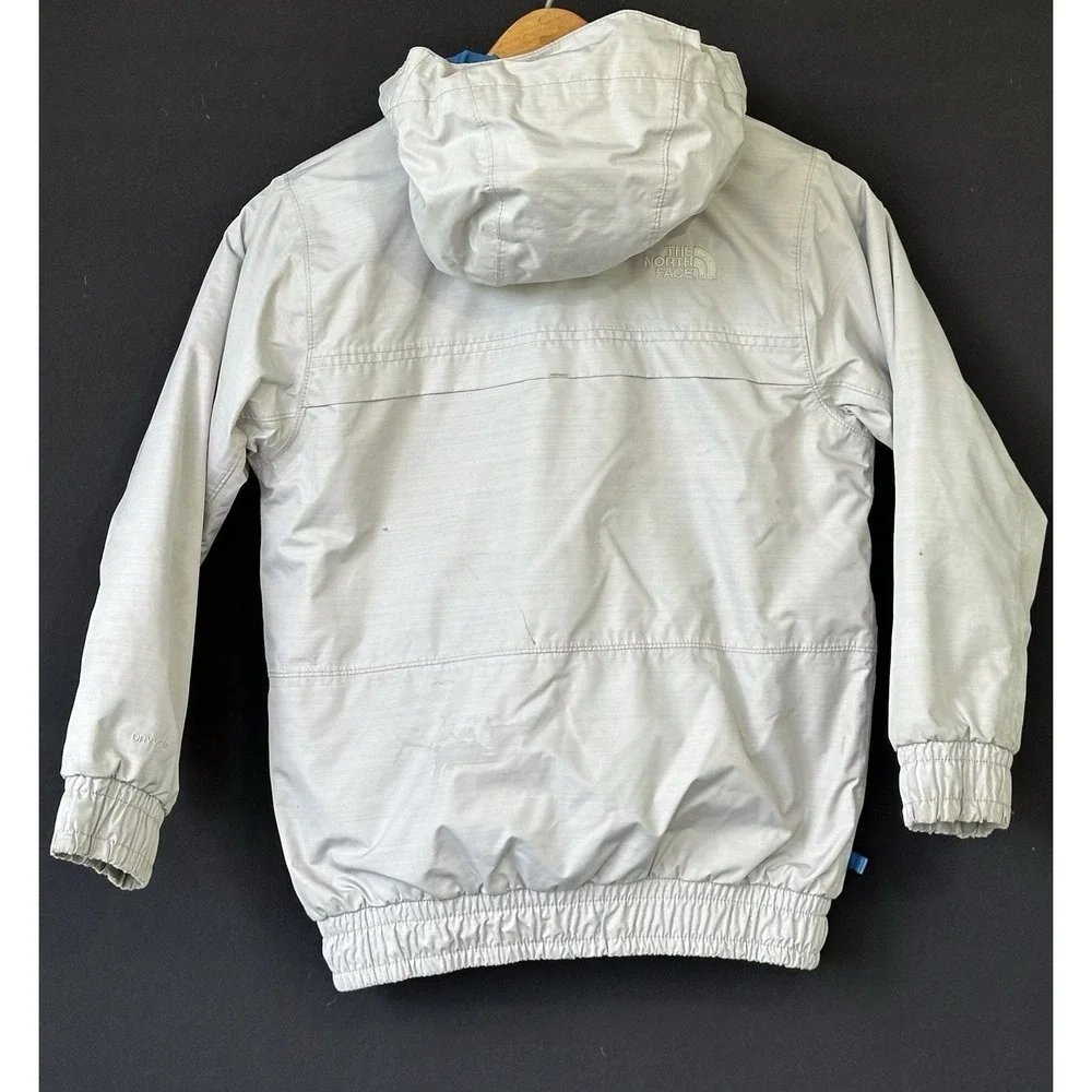 North Face Dryvent Jacket Hooded Gray Outdoor School Sports Boy's Small 7/8